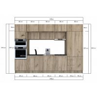 Bucatarie ZONE 340 FRONT PAL K002 / decor K002
